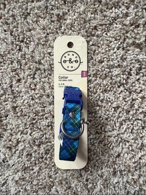 Bond & Co Green & Blue Plaid Small Dog Collar